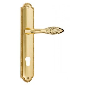 Дверная ручка Venezia CASANOVA CYL на планке PL98 полированная латунь