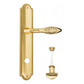 Дверная ручка Venezia CASANOVA WC-2 на планке PL98 полированная латунь