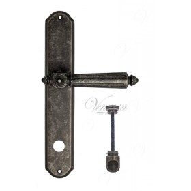 Дверная ручка Venezia CASTELLO WC на планке PL02 античное серебро