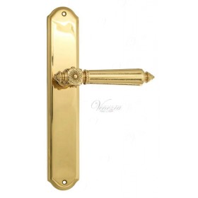 Дверная ручка Venezia CASTELLO на планке PL02 полированная латунь