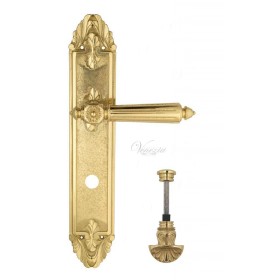 Дверная ручка Venezia CASTELLO WC-4 на планке PL90 полированная латунь