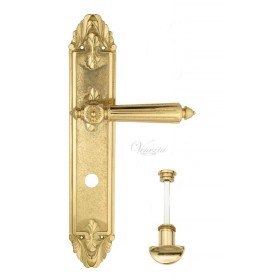 Дверная ручка Venezia CASTELLO WC на планке PL90 полированная латунь