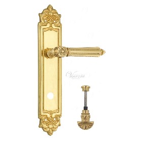 Дверная ручка Venezia CASTELLO WC-4 на планке PL96 полированная латунь