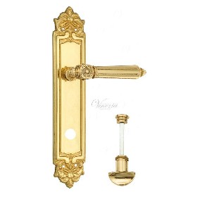 Дверная ручка Venezia CASTELLO WC на планке PL96 полированная латунь