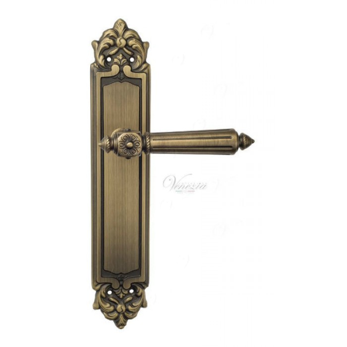 Дверная ручка Venezia CASTELLO на планке PL96 матовая бронза