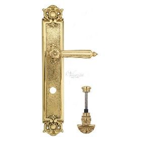 Дверная ручка Venezia CASTELLO WC-4 на планке PL97 полированная латунь