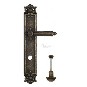 Дверная ручка Venezia CASTELLO WC на планке PL97 античная бронза