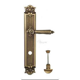 Дверная ручка Venezia CASTELLO WC на планке PL97 матовая бронза