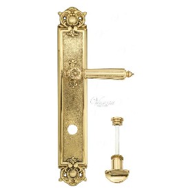 Дверная ручка Venezia CASTELLO WC на планке PL97 полированная латунь