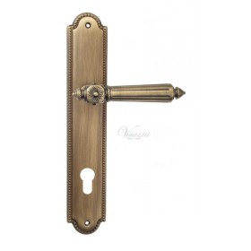 Дверная ручка Venezia CASTELLO CYL на планке PL98 матовая бронза