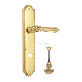 Дверная ручка Venezia CASTELLO WC-4 на планке PL98 полированная латунь