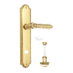 Дверная ручка Venezia CASTELLO WC на планке PL98 полированная латунь