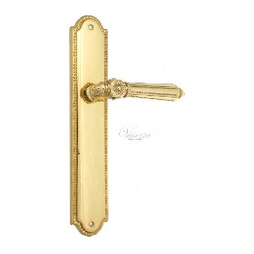 Дверная ручка Venezia CASTELLO на планке PL98 полированная латунь