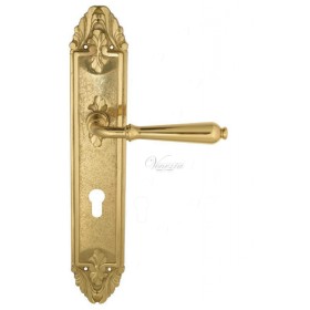 Дверная ручка Venezia CLASSIC CYL на планке PL90 полированная латунь