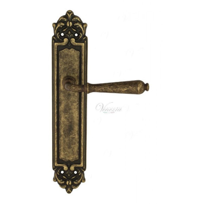 Дверная ручка Venezia CLASSIC на планке PL96 античная бронза