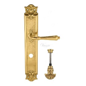 Дверная ручка Venezia CLASSIC WC-4 на планке PL97 полированная латунь