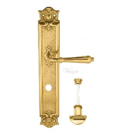 Дверная ручка Venezia CLASSIC WC на планке PL97 полированная латунь