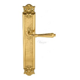 Дверная ручка Venezia CLASSIC на планке PL97 полированная латунь
