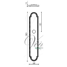 Дверная ручка Venezia CLASSIC CYL на планке PL98 матовая бронза
