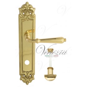 Дверная ручка Venezia CLASSIC WC на планке PL96 полированная латунь