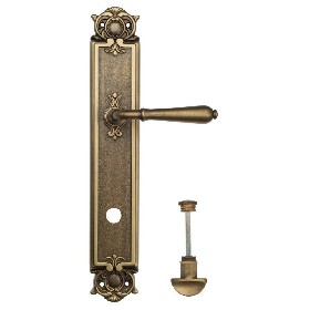 Дверная ручка Venezia CLASSIC WC на планке PL97 матовая бронза