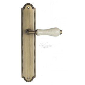 Дверная ручка Venezia COLOSSEO белая керамика паутинка на планке PL98 матовая бронза Дверная ручка Venezia COLOSSEO белая керамика паутинка на планке PL98 матовая бронза