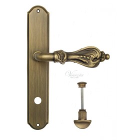 Дверная ручка Venezia FLORENCE WC на планке PL02 матовая бронза Дверная ручка Venezia FLORENCE WC на планке PL02 матовая бронза