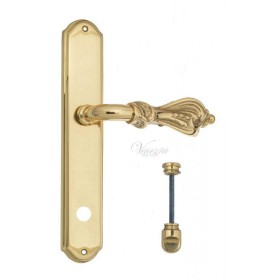 Дверная ручка Venezia FLORENCE WC на планке PL02 полированная латунь Дверная ручка Venezia FLORENCE WC на планке PL02 полированная латунь
