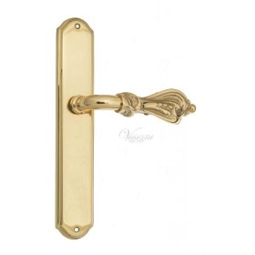 Дверная ручка Venezia FLORENCE на планке PL02 полированная латунь Дверная ручка Venezia FLORENCE на планке PL02 полированная латунь