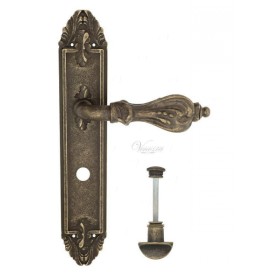 Дверная ручка Venezia FLORENCE WC на планке PL90 античная бронза Дверная ручка Venezia FLORENCE WC на планке PL90 античная бронза