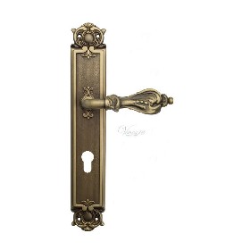 Дверная ручка Venezia FLORENCE CYL на планке PL97 матовая бронза Дверная ручка Venezia FLORENCE CYL на планке PL97 матовая бронза