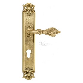 Дверная ручка Venezia FLORENCE CYL на планке PL97 полированная латунь Дверная ручка Venezia FLORENCE CYL на планке PL97 полированная латунь