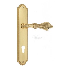 Дверная ручка Venezia FLORENCE CYL на планке PL98 полированная латунь Дверная ручка Venezia FLORENCE CYL на планке PL98 полированная латунь