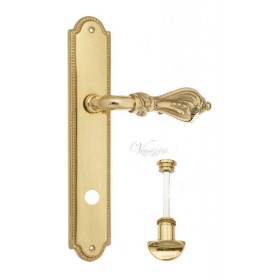 Дверная ручка Venezia FLORENCE WC на планке PL98 полированная латунь Дверная ручка Venezia FLORENCE WC на планке PL98 полированная латунь