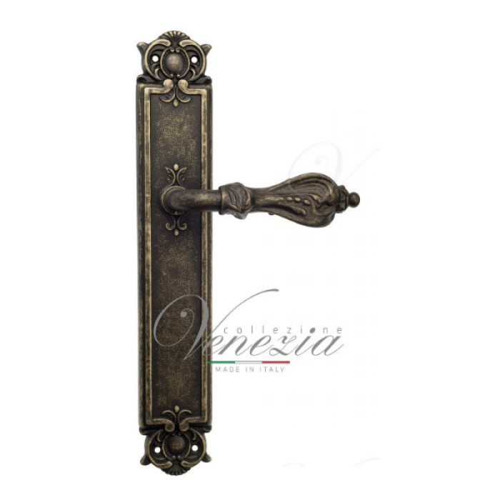 Дверная ручка Venezia FLORENCE на планке PL97 античная бронза