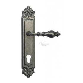 Дверная ручка Venezia GIFESTION CYL на планке PL96 античное серебро Дверная ручка Venezia GIFESTION CYL на планке PL96 античное серебро