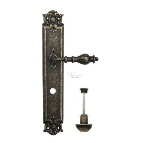 Дверная ручка Venezia GIFESTION WC на планке PL97 античная бронза