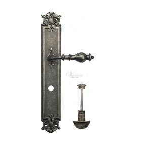 Дверная ручка Venezia GIFESTION WC на планке PL97 античное серебро Дверная ручка Venezia GIFESTION WC на планке PL97 античное серебро