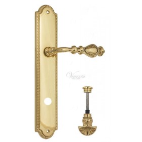 Дверная ручка Venezia GIFESTION WC-4 на планке PL98 полированная латунь