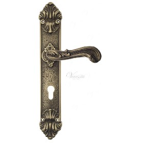 Дверная ручка Venezia GIULIETTA CYL на планке матовая бронза