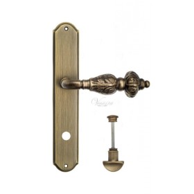 Дверная ручка Venezia LUCRECIA WC на планке PL02 матовая бронза