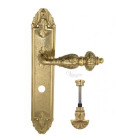 Дверная ручка Venezia LUCRECIA WC-4 на планке PL90 полированная латунь Дверная ручка Venezia LUCRECIA WC-4 на планке PL90 полированная латунь