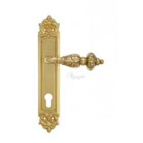 Дверная ручка Venezia LUCRECIA CYL на планке PL96 полированная латунь Дверная ручка Venezia LUCRECIA CYL на планке PL96 полированная латунь