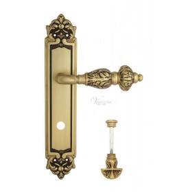 Дверная ручка Venezia LUCRECIA WC-4 на планке PL96 французское золото + коричневый