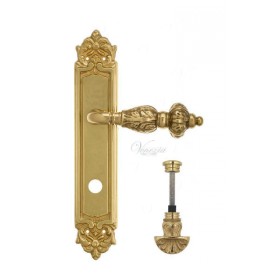 Дверная ручка Venezia LUCRECIA WC-4 на планке PL96 полированная латунь Дверная ручка Venezia LUCRECIA WC-4 на планке PL96 полированная латунь