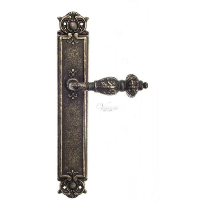 Дверная ручка Venezia LUCRECIA на планке PL97 античная бронза