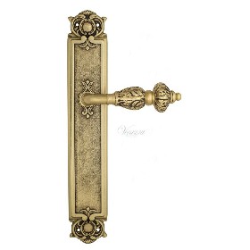 Дверная ручка Venezia LUCRECIA на планке PL97 французское золото + коричневый Дверная ручка Venezia LUCRECIA на планке PL97 французское золото + коричневый