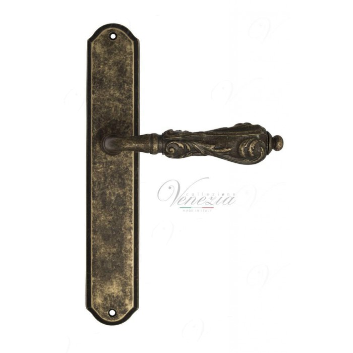 Дверная ручка Venezia MONTE CRISTO на планке PL02 античная бронза