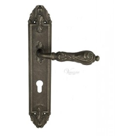 Дверная ручка Venezia MONTE CRISTO CYL на планке PL90 античное серебро Дверная ручка Venezia MONTE CRISTO CYL на планке PL90 античное серебро