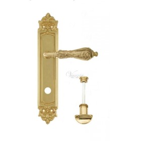 Дверная ручка Venezia MONTE CRISTO WC на планке PL96 полированная латунь Дверная ручка Venezia MONTE CRISTO WC на планке PL96 полированная латунь